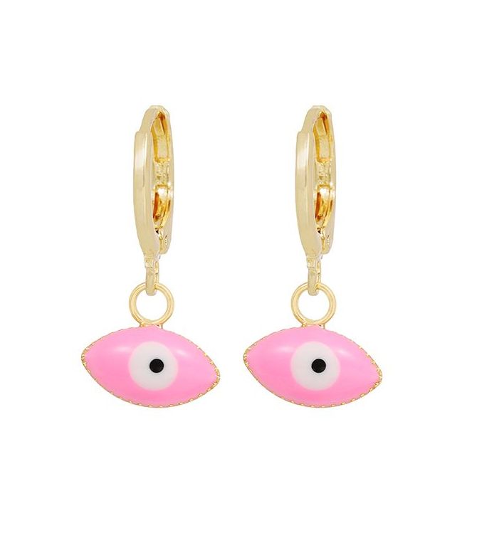 Aretes ojitos rosa