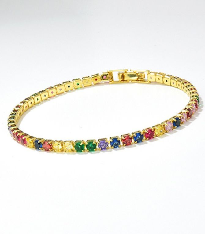 Brazalete zirconias multicolor