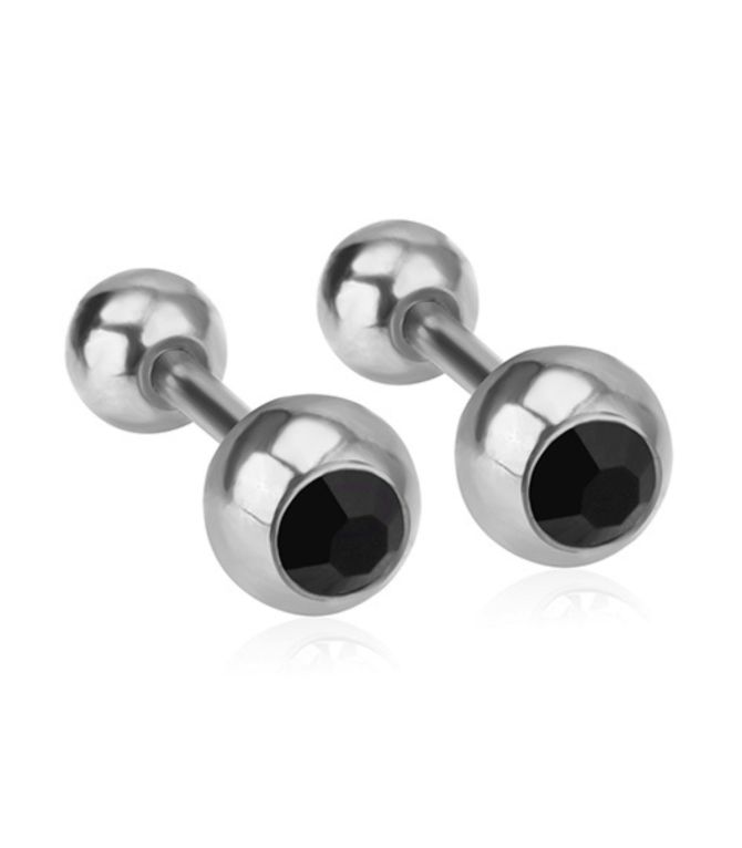 Broquel plata zirconia negra