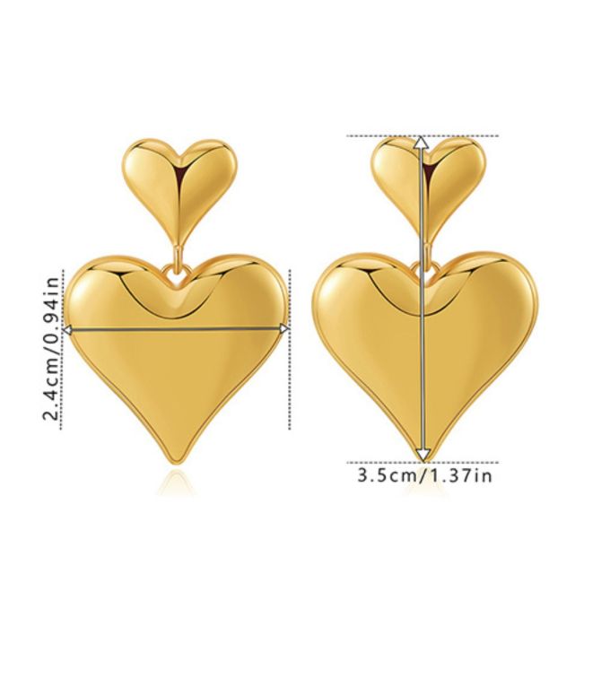 Aretes doble corazón