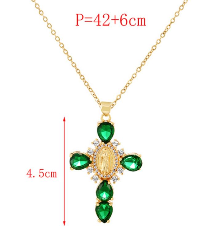 Collar virgen zirconias green