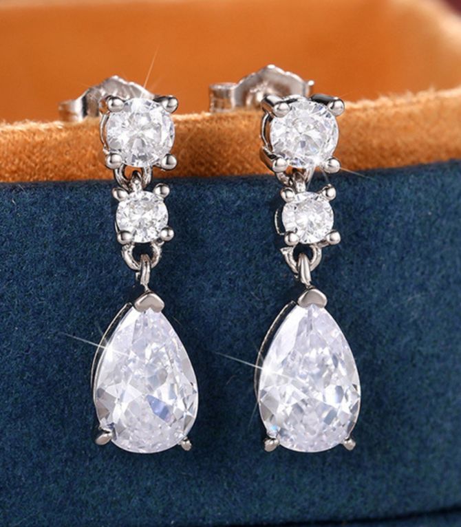 Aretes silver zirconias