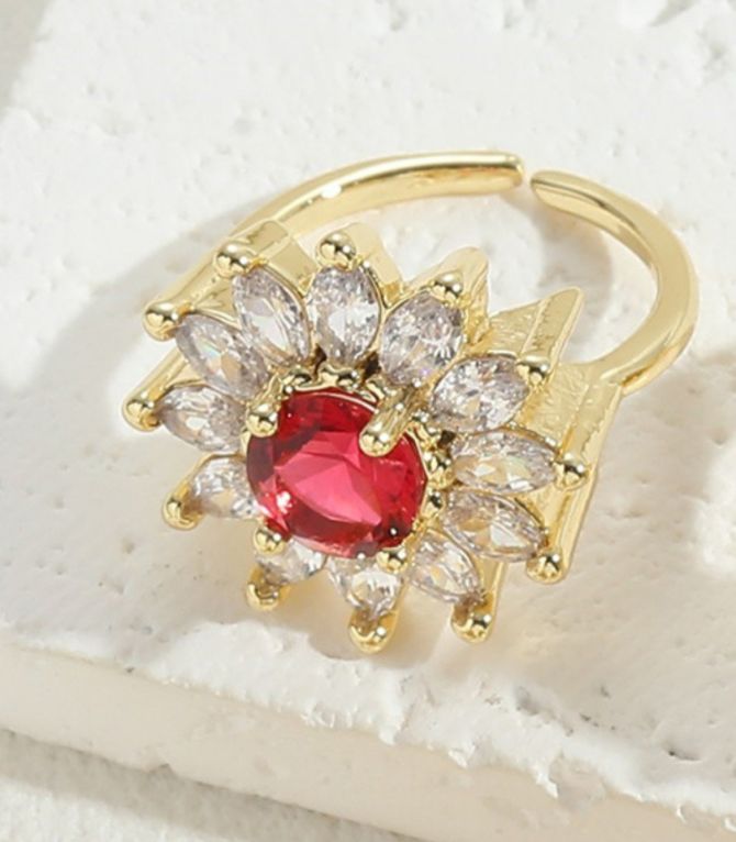 Anillo maxi flower red