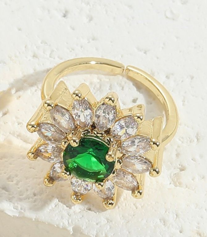 Anillo maxi flower green