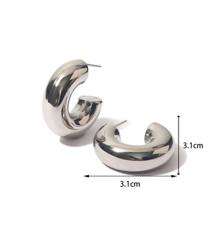 Aretes plata c-shaped