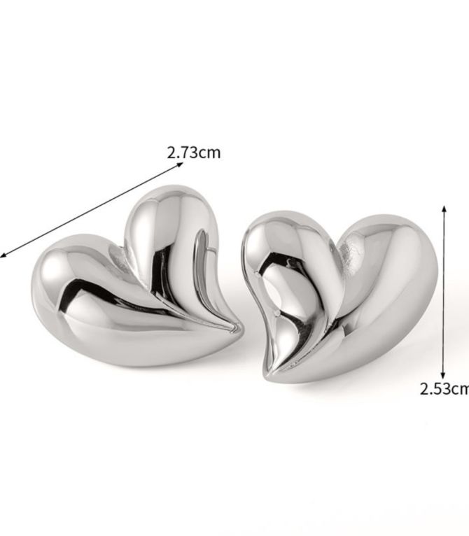 Aretes silver heart stud