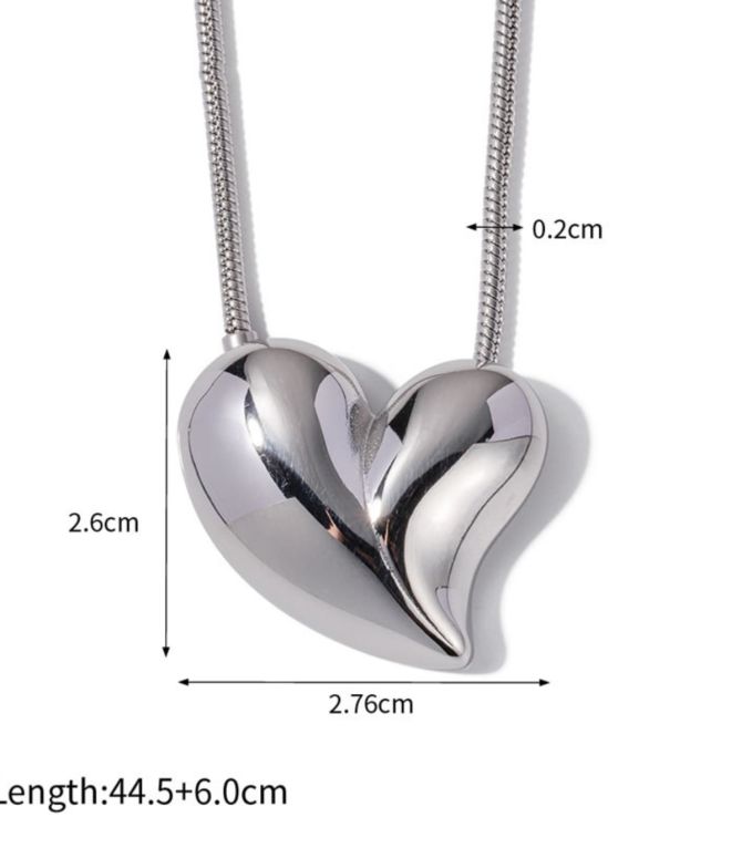 collar silver heart love