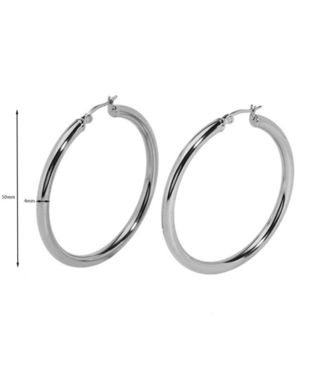 Aretes silver round 50mm