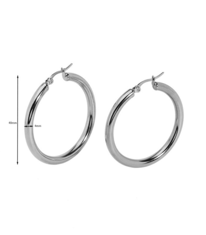 Aretes silver round 40mm