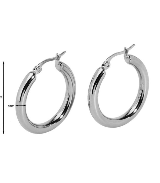 Aretes silver round 30mm