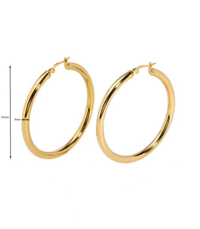 Aretes gold round 50mm