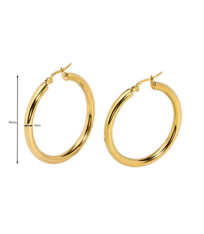 Aretes gold round 40mm