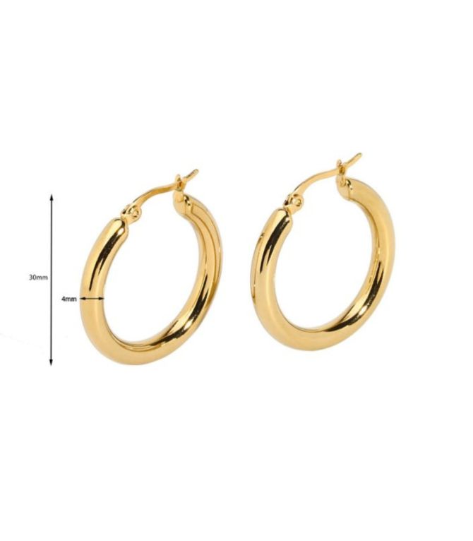 Aretes gold round 30mm