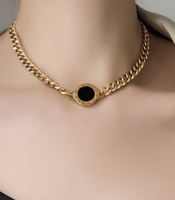 Collar gold round