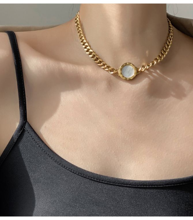 Collar gold round