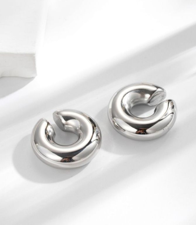 Aretes silver ear clip