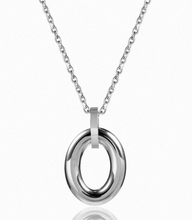 Collar plata oval