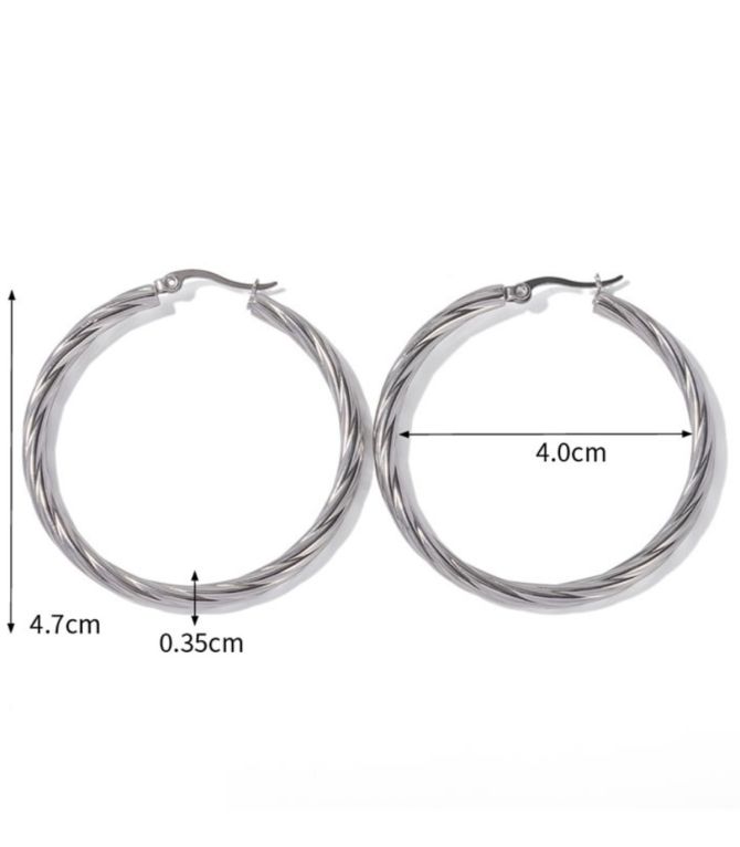 Aretes plata 4cm