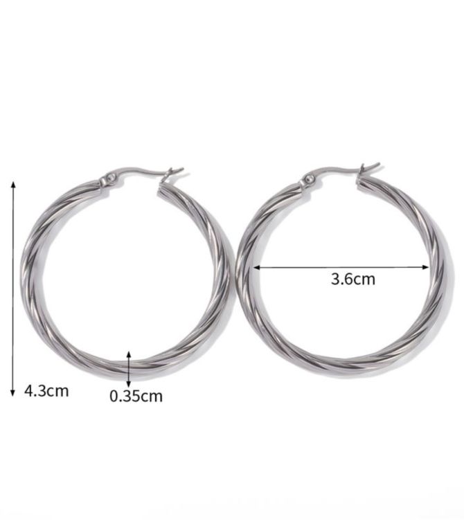 Aretes plata 3.6cm