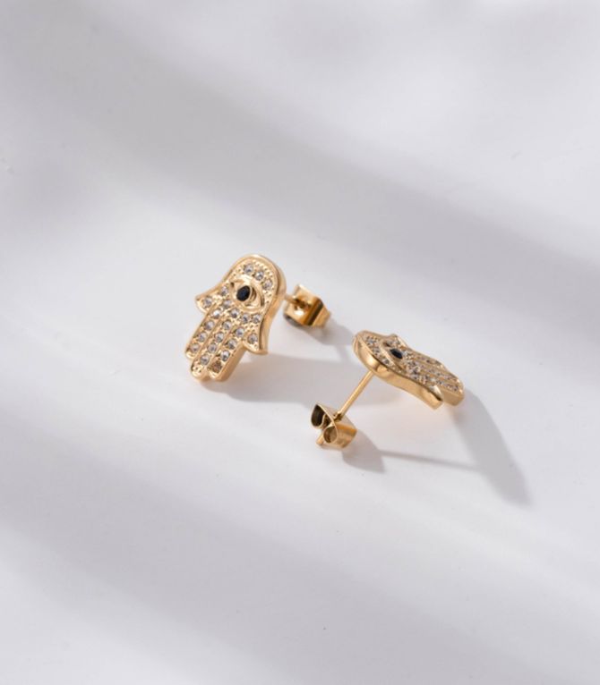 Aretes dorados palma