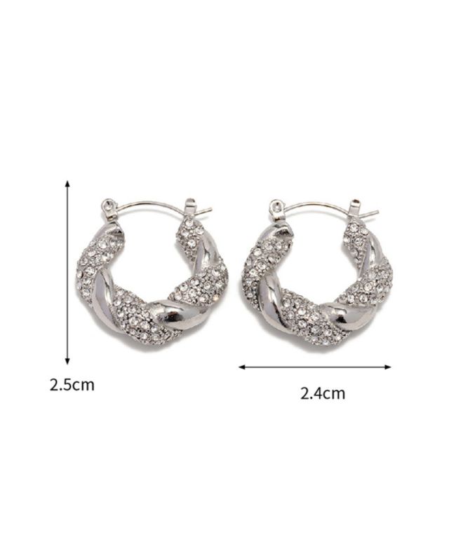 Aretes silver twist round