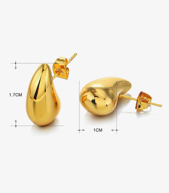 Aretes dorados trumpet