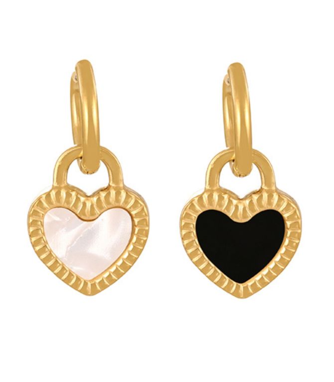 Aretes gold love double-sided