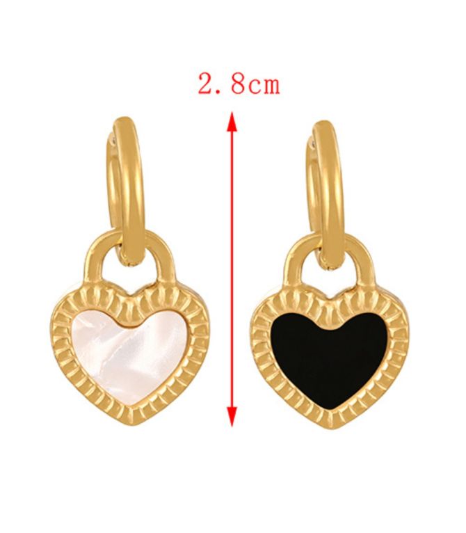 Aretes gold love double-sided