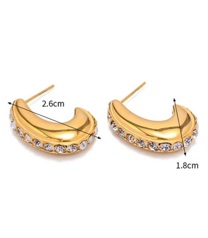 Aretes gold with diamonds