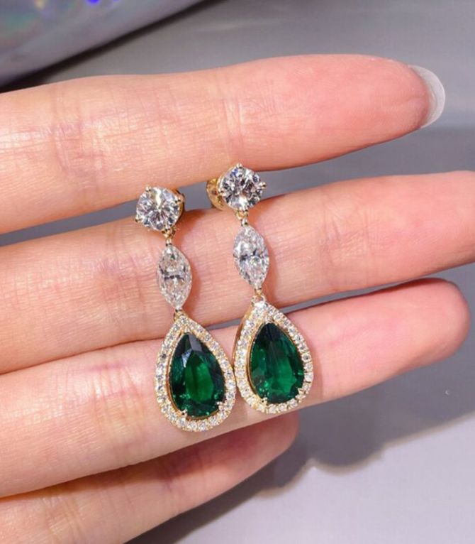 Aretes green diamond