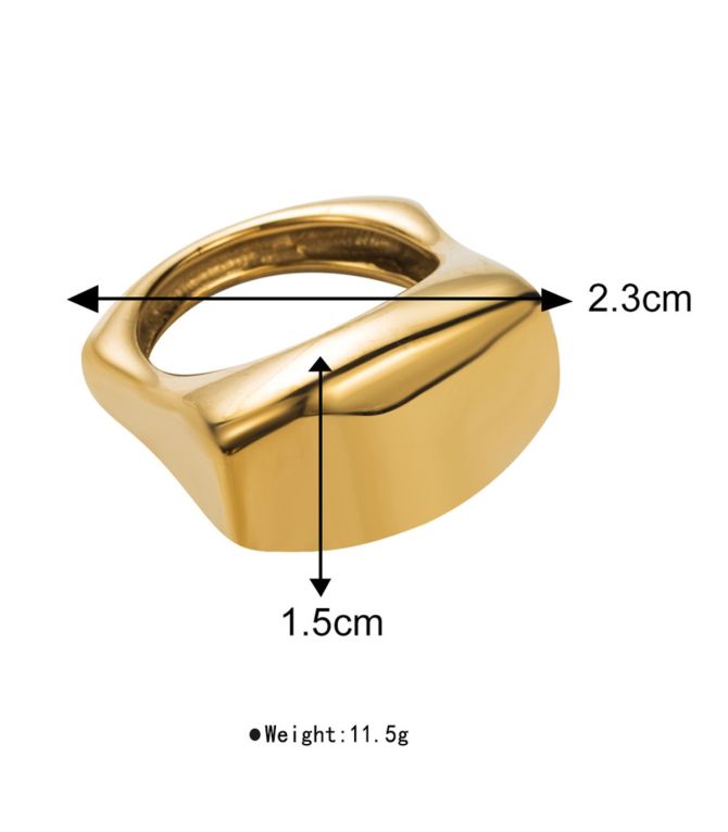 Anillo square geometric 8