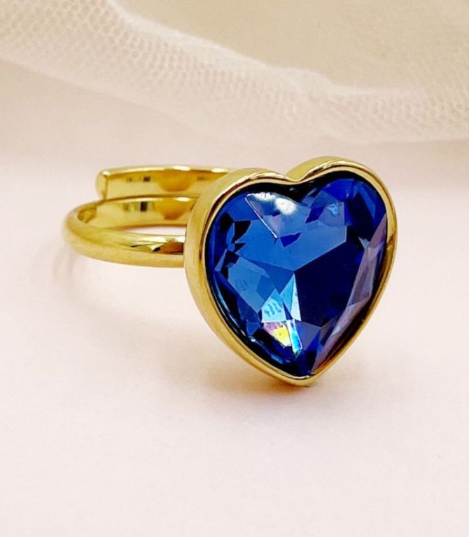 Anillo heart blue