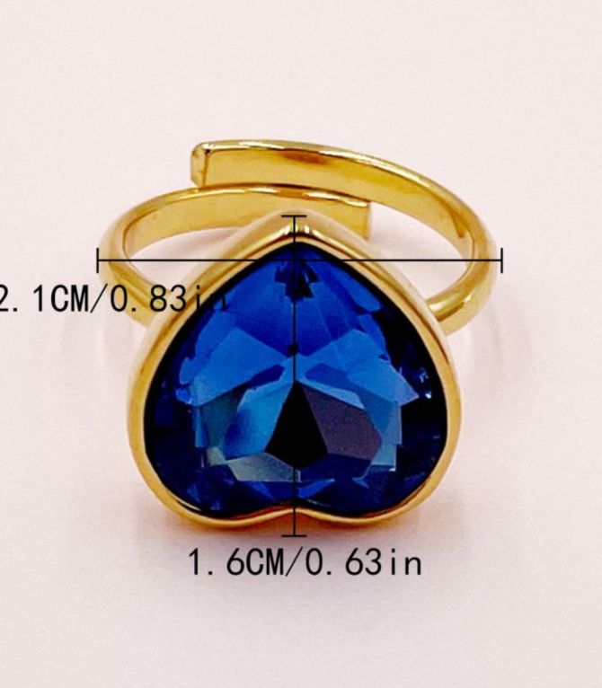 Anillo heart blue