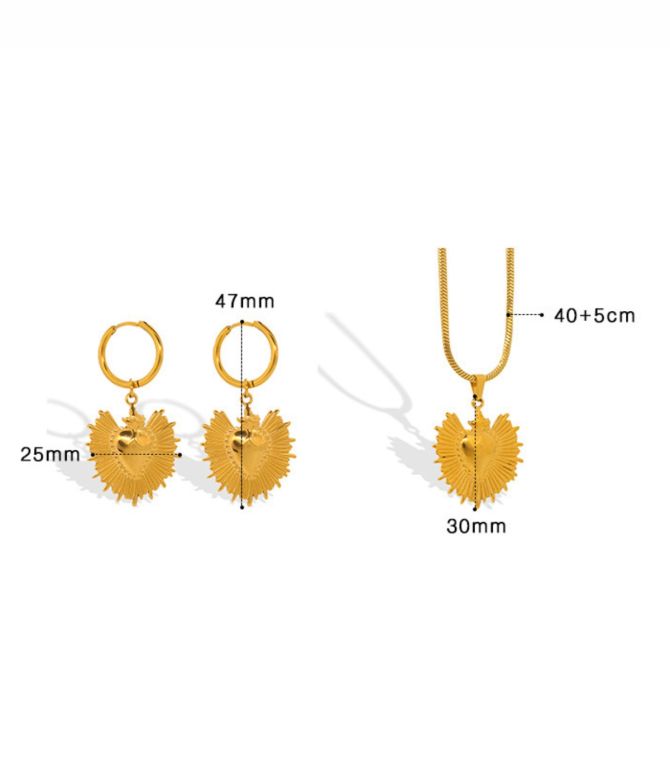 Set collar y aretes love