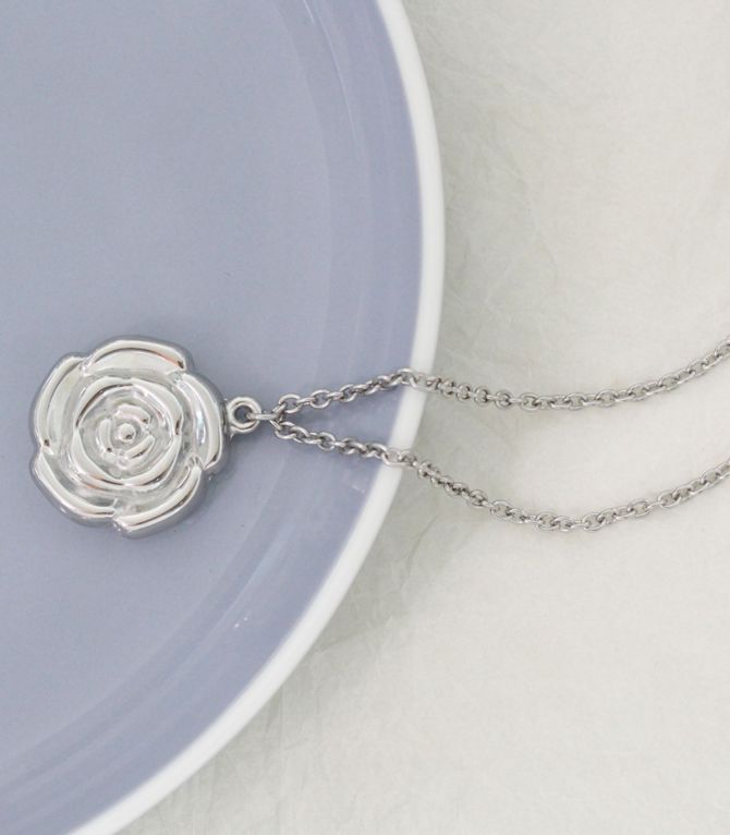 Collar silver steel rose