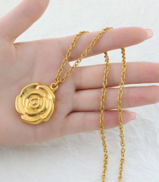 Collar gold steel rose