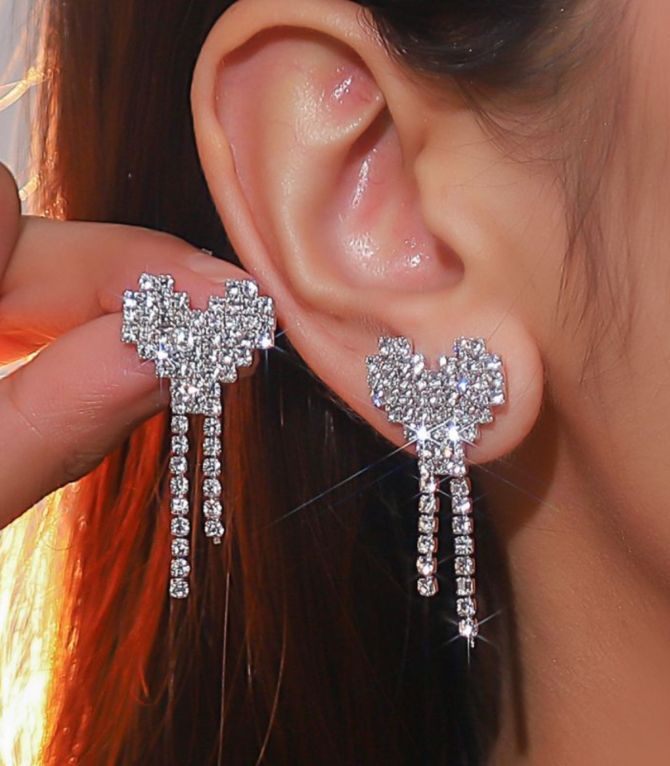 Aretes plata corazón