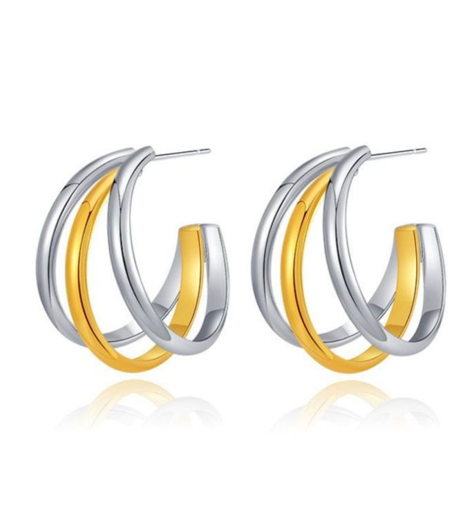 Aretes triple bicolor