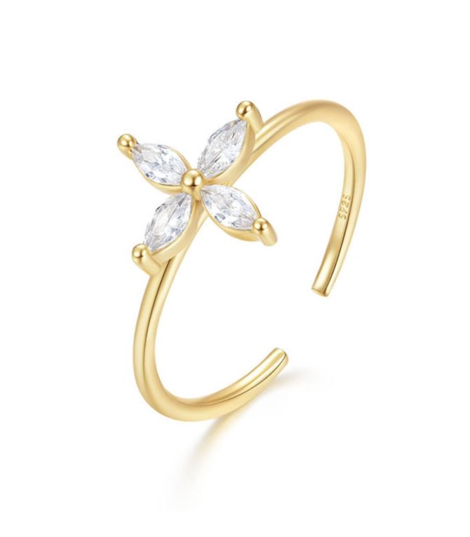 Anillo flor gold P925-7