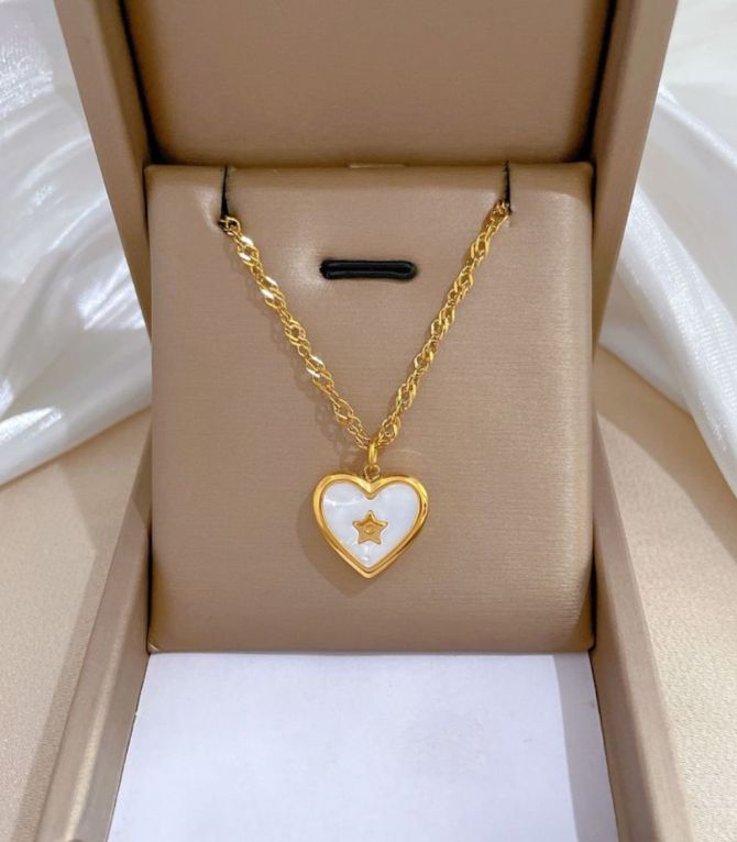 Collar gold heart sparkle