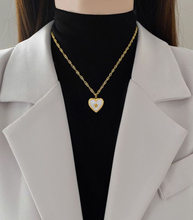 Collar gold heart sparkle