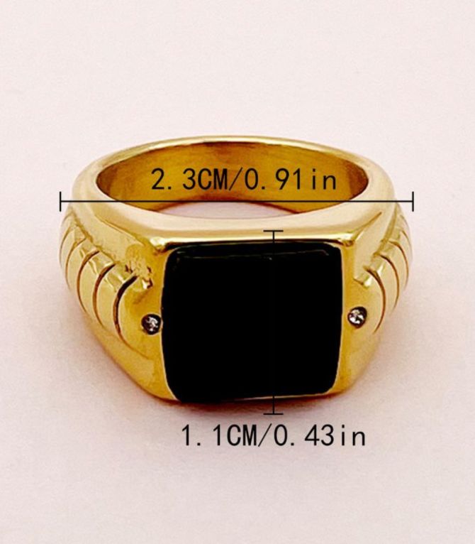 Anillo geométrico negro 7