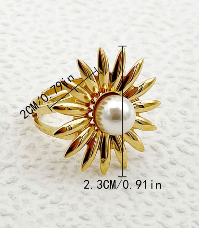 Anillo sunflower pearl