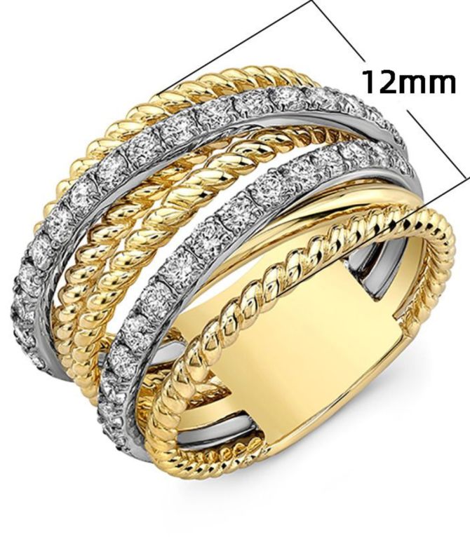 Anillo two tone line 8