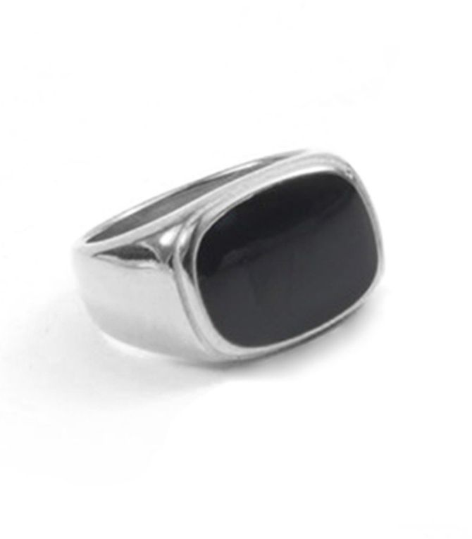 Anillo plata y negro 7