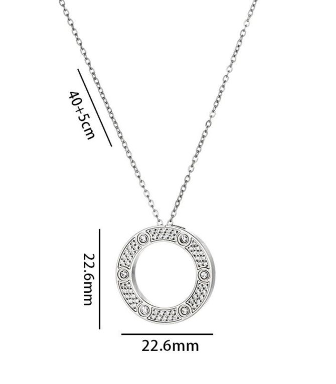 Collar silver diamond round