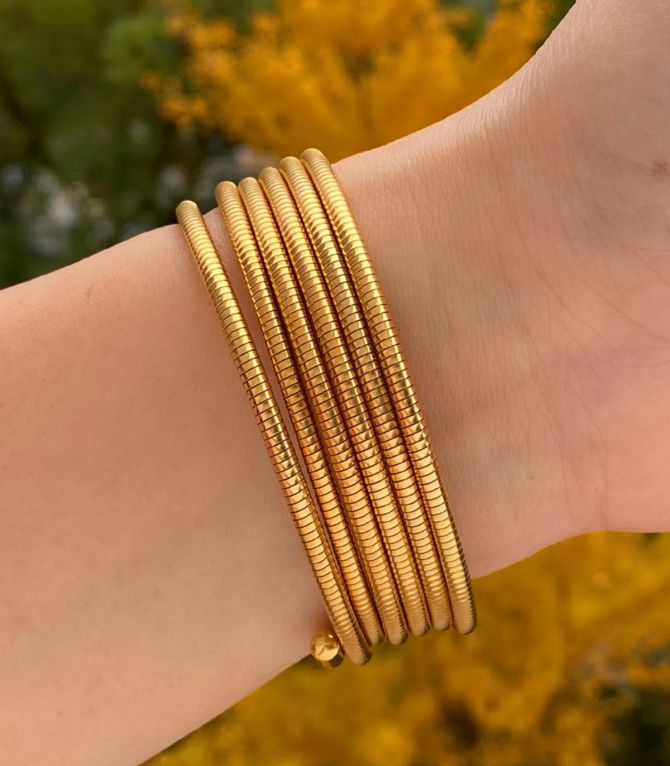 Brazalete multilayer dorado