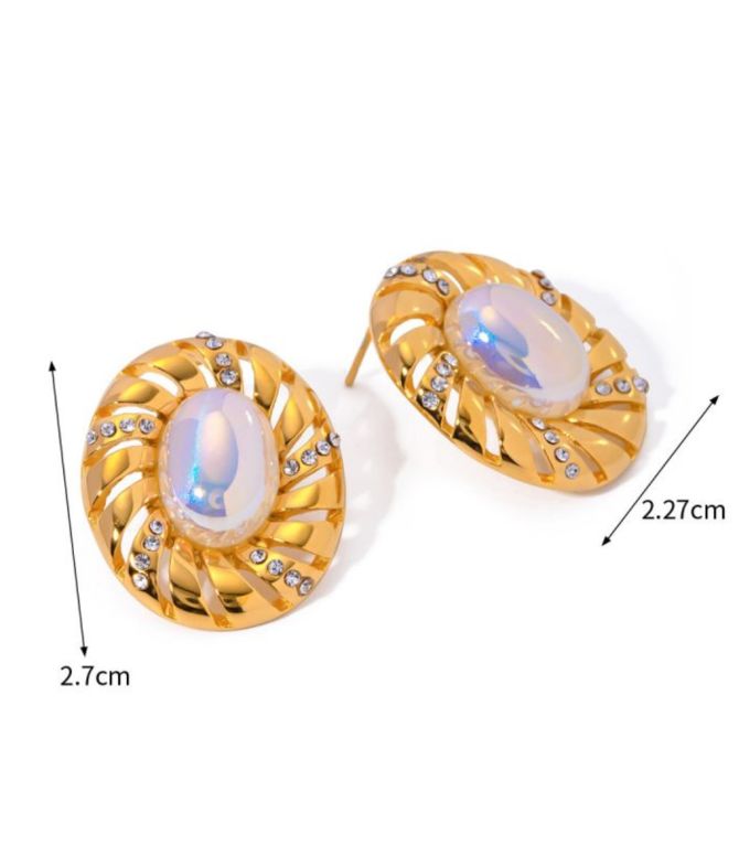 Aretes perla oval