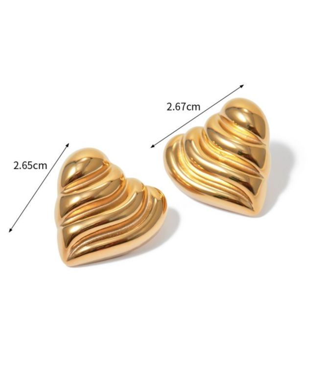 Aretes gold wav love