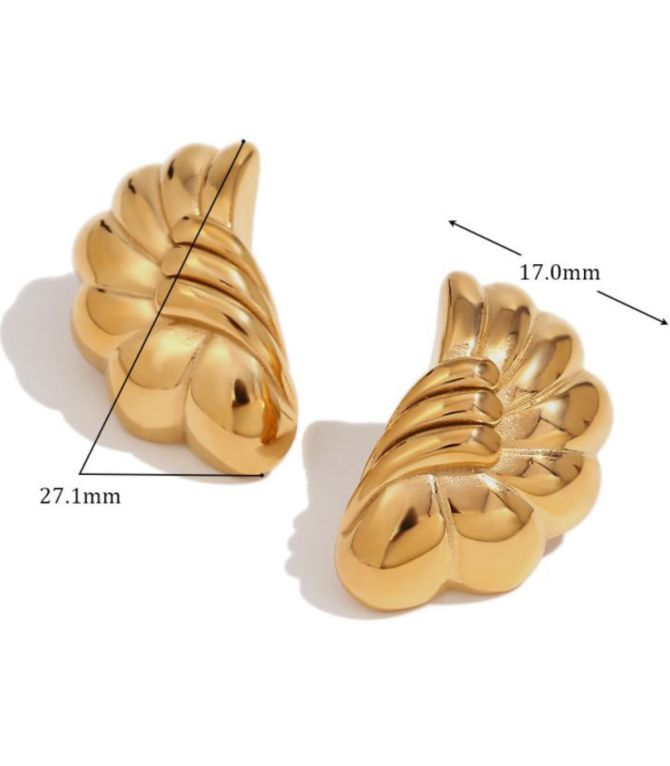 Aretes dorados wave